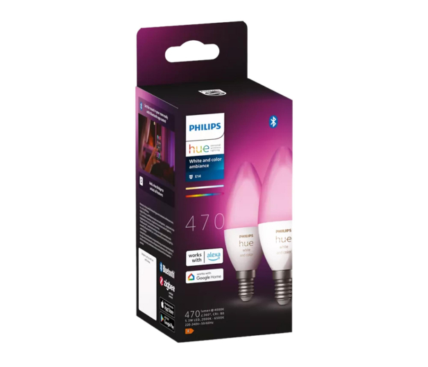 Philips Hue White and color ambiance Żarówka 2xE14 - 698008 - zdjęcie